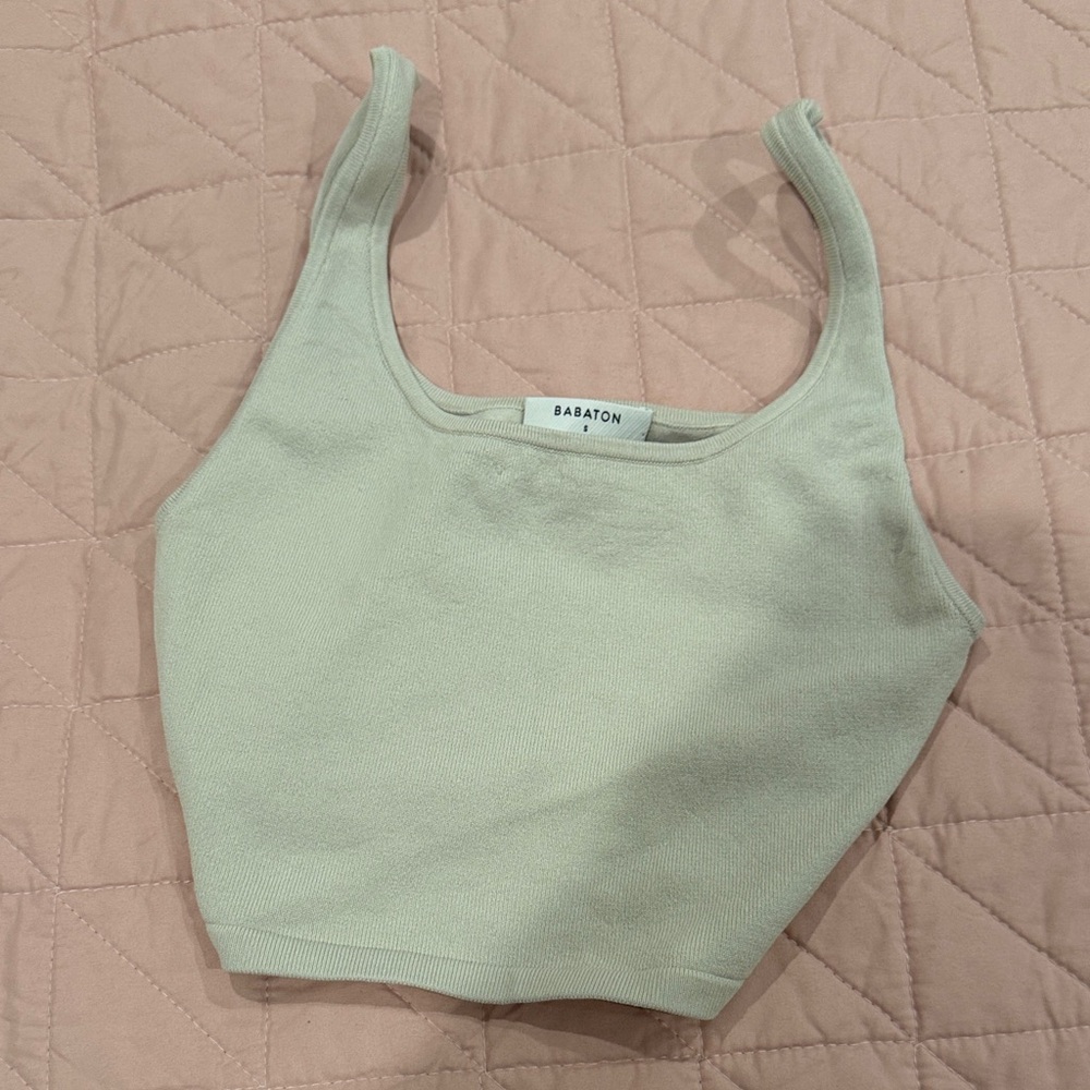 Babaton Light Sage Ribbed Knit Tank